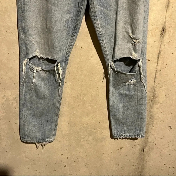 AGOLDE Jamie High Rise Classic Distressed Jeans Shakedown Light Blue Size 28 - Picture 4 of 11
